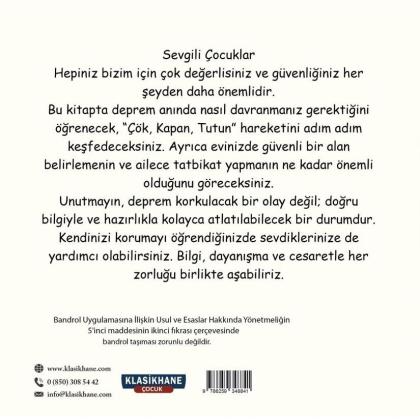 Çocuklar İçin Deprem Eğitim Kitabı 